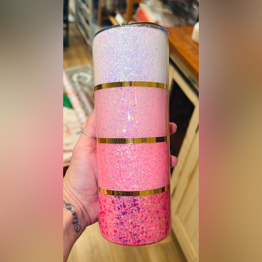 Glittery Pink Ombre Tumbler